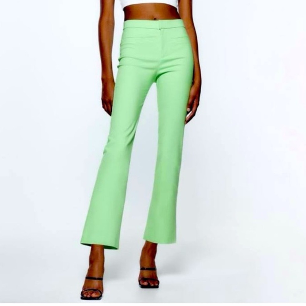 Zara Mint Green Flare Pants